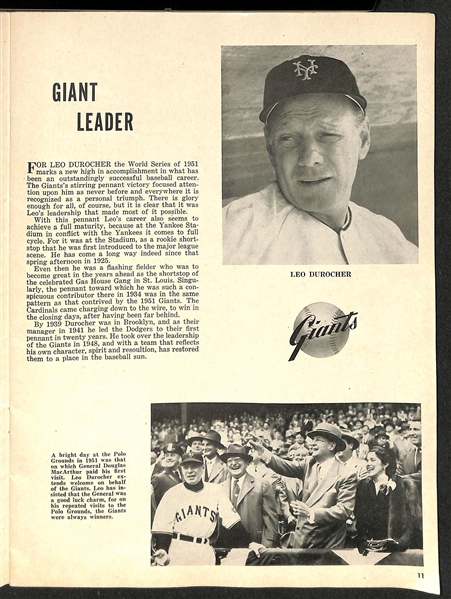 1951 World Series Program - New York Giants vs. New York Yankees - Mickey Mantle's Rookie Year & Joe DiMaggio's Last Year